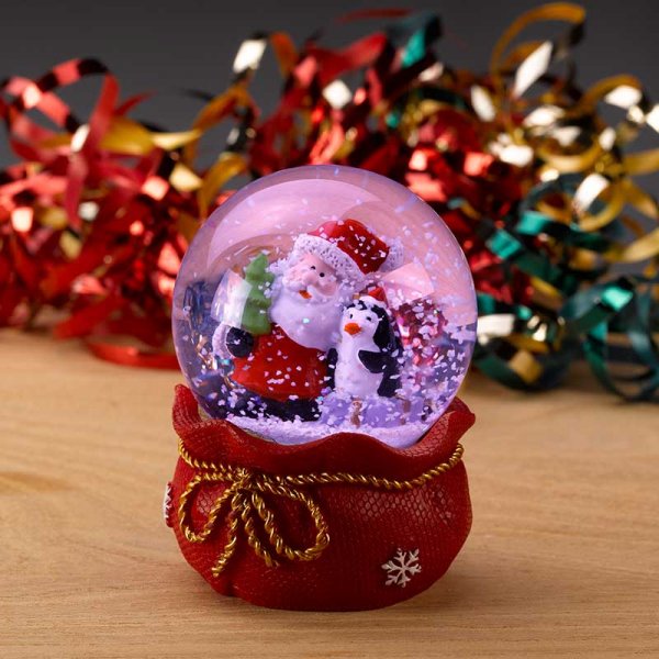 Christmas Red Velvet SnowSpheres Light Up Snow Globe - 6cm