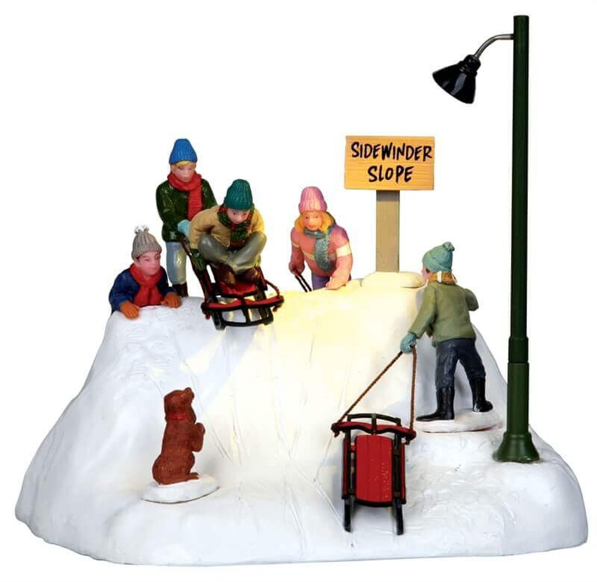 Lemax Ready to Launch- Sledging Scene with Motion & LED Light