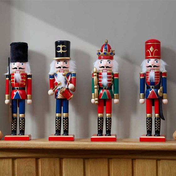 Three Kings Three Kings Large Wooden Traditional Nutcracker - 30cm