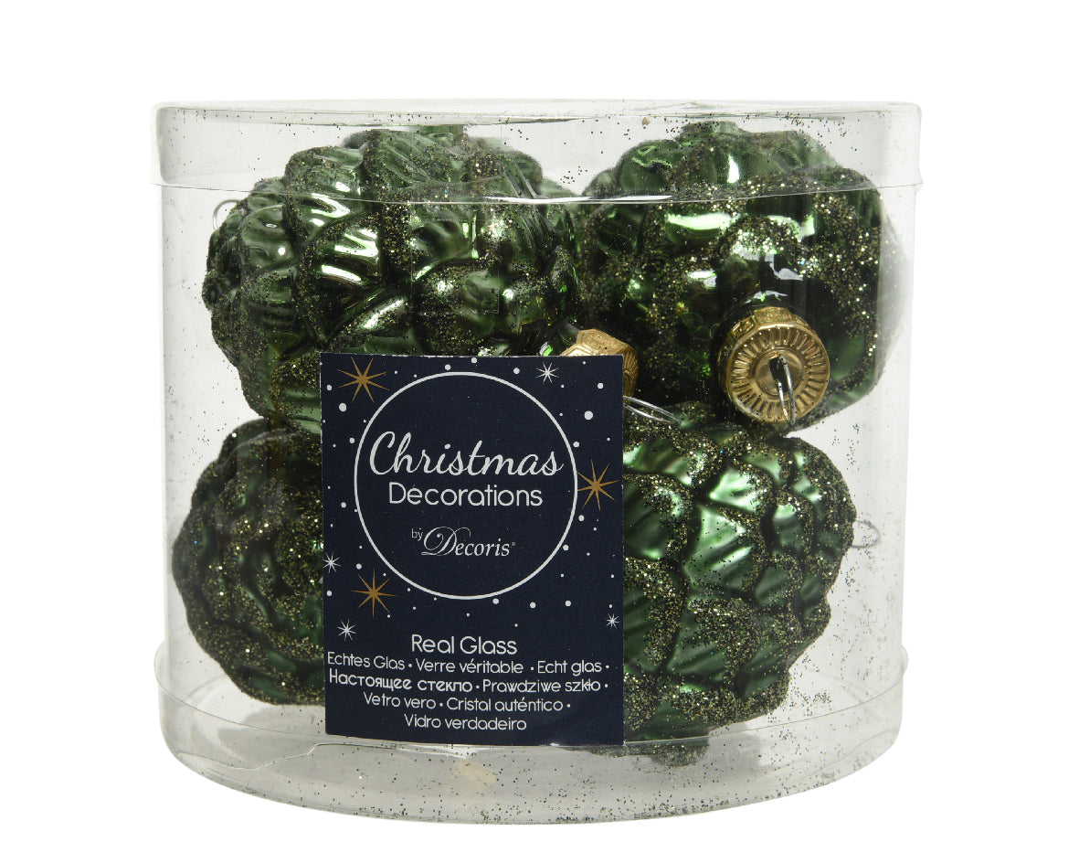 Glitter Pinecones Shiny & Matt- Tube of 6