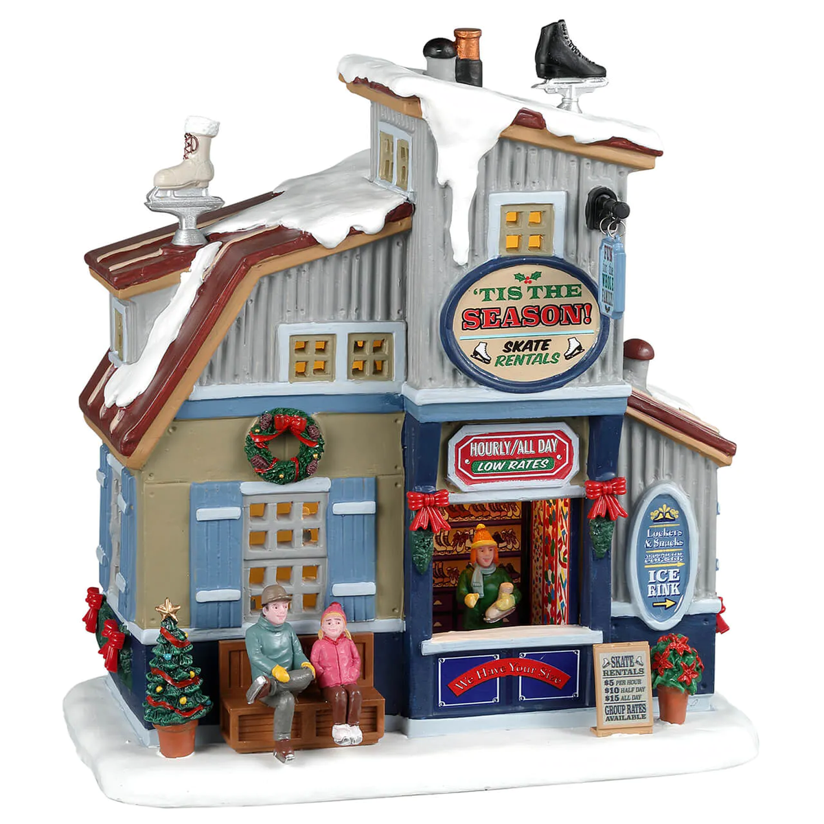 Lemax 'Tis The Season Skate Rentals - Christmas Village with LED Lights