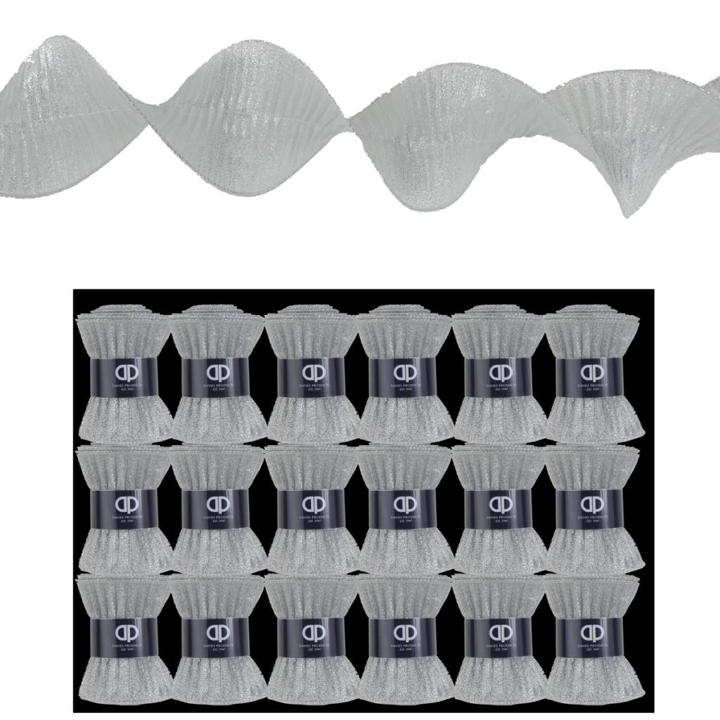 Ruffle Silver Shimmer Ribbon