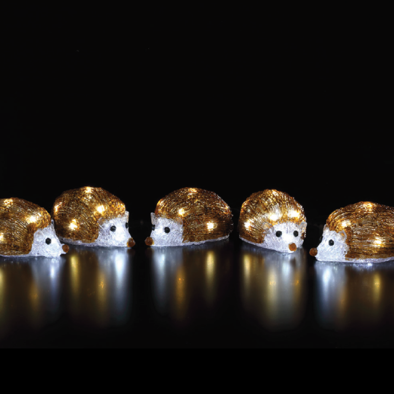 NOMA Light Up LED Acrylic Hedgehog Set of 5 String Lights