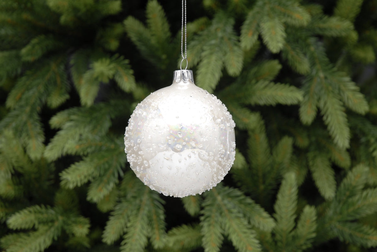 Ice Glass Ball Bauble - 8cm