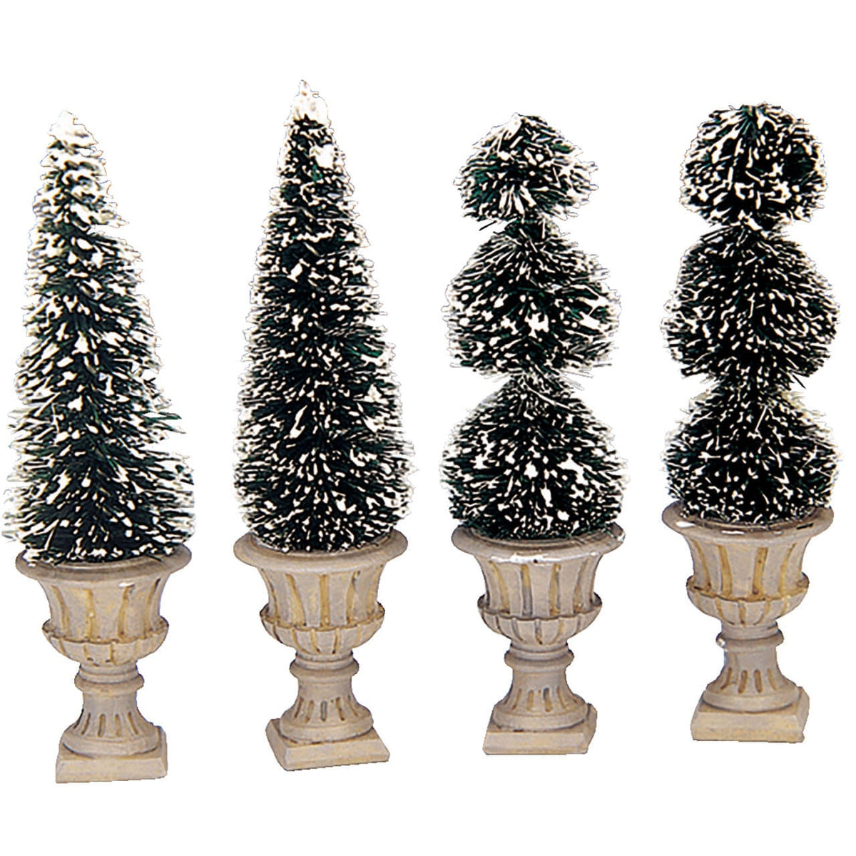 Lemax Cone-Shaped & Sculpted Topiaries- Set of 4