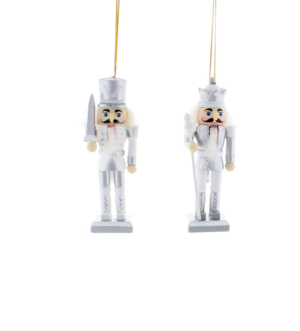 Silver & White Nutcracker Single Hanging Decoration