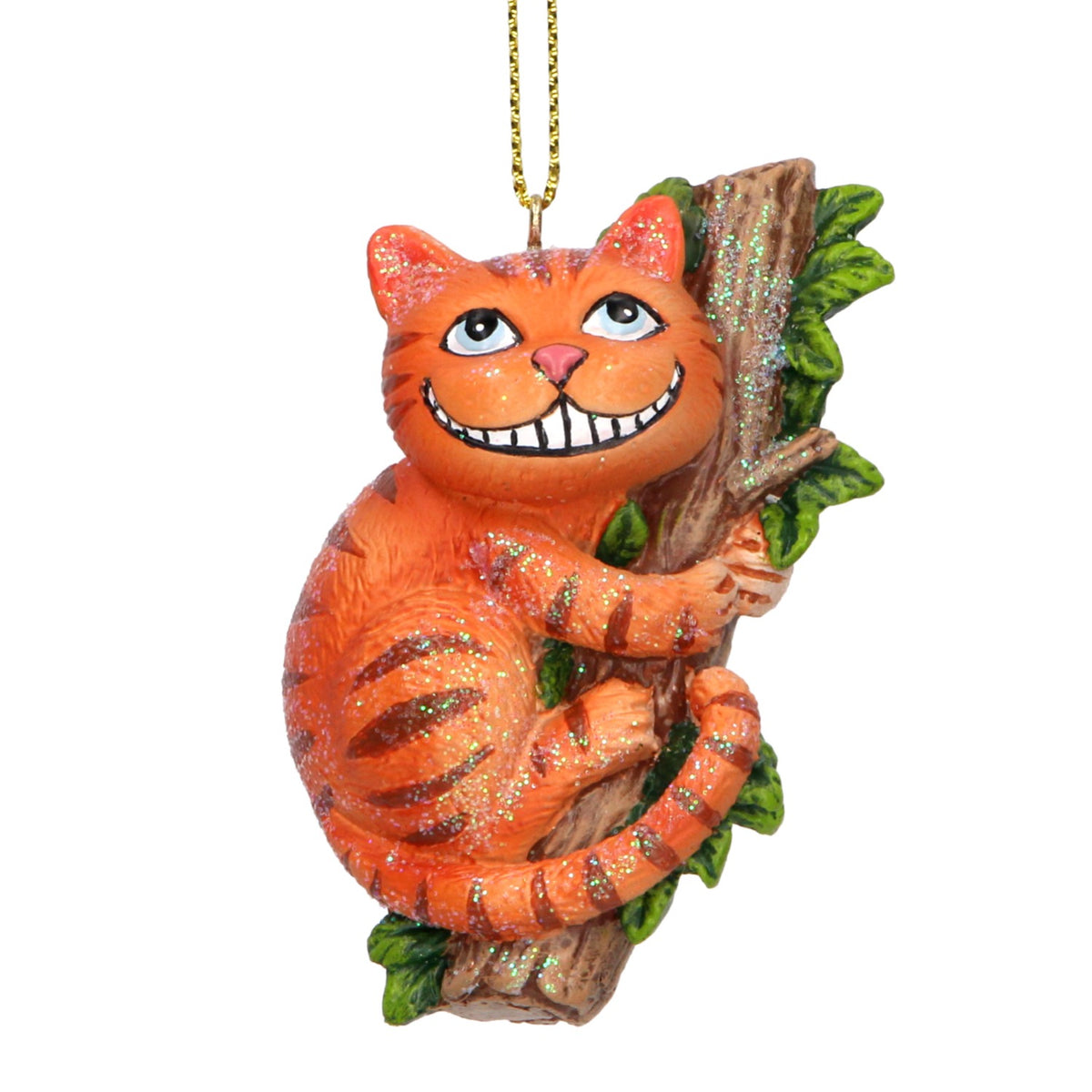 Gisela Graham - Resin Alice in Wonderland Cheshire Cat Christmas Tree Decoration / Bauble
