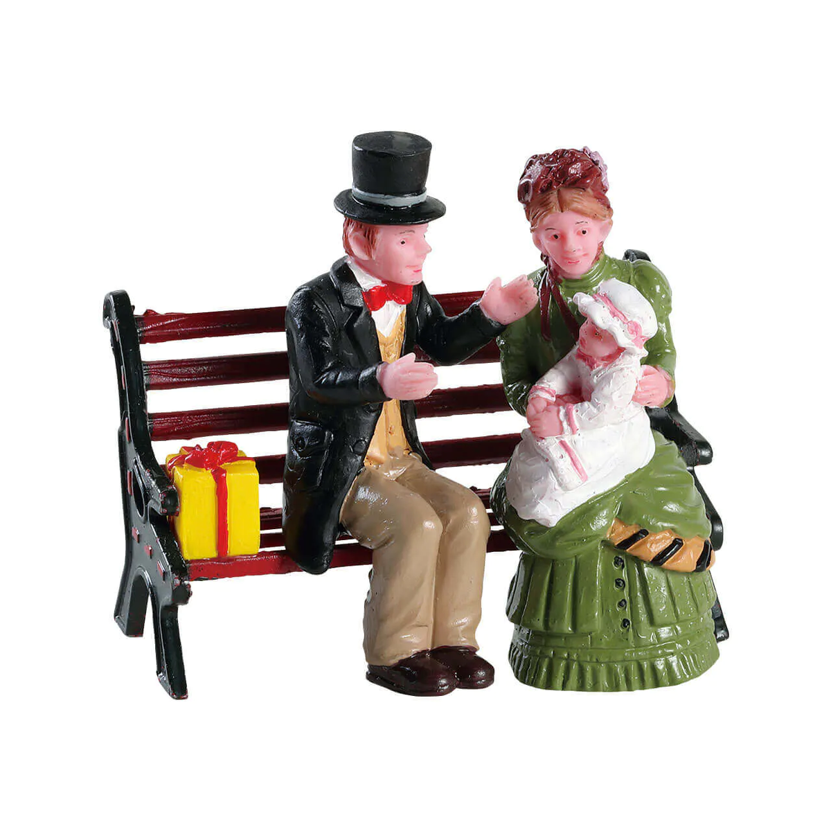 Lemax Babys First Christmas- Family on a Park Bench