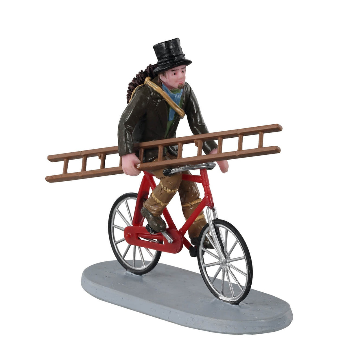 Lemax Traveling Chimney Sweep on a Bicycle