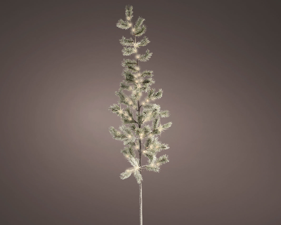 Warm White Light-Up Flocked Pine Branch - 180cm
