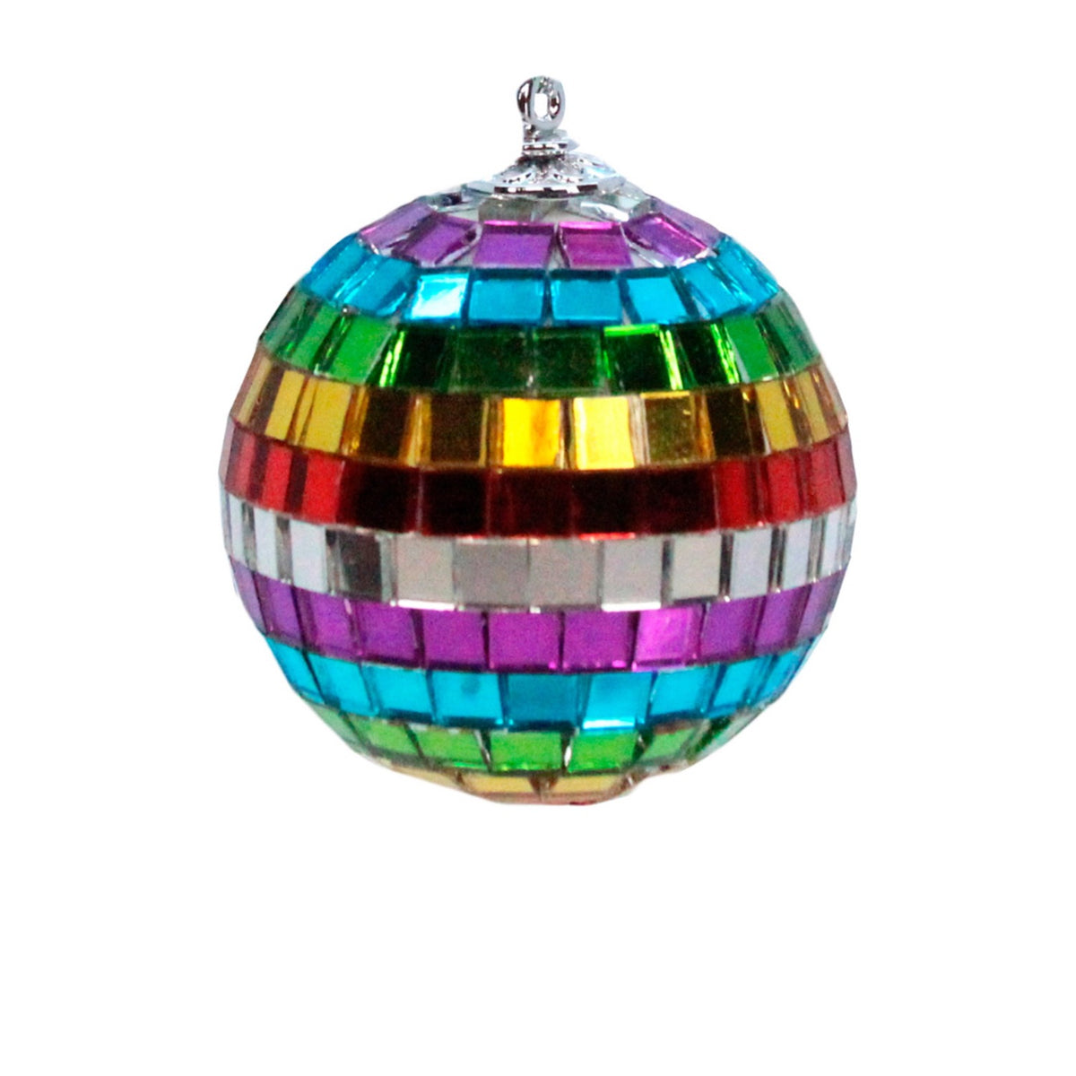 Gisela Graham - Rainbow Mirror Disco Ball Christmas Tree Decoration / Bauble - 6cm