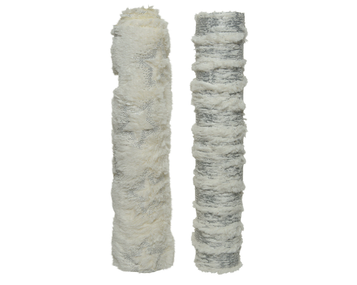 Decorative Fabric Polyester Faux Fur Metallic Print