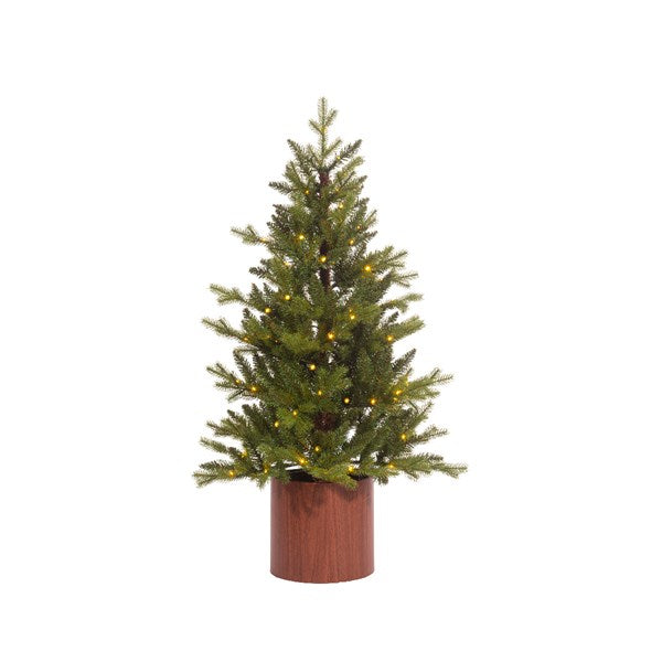Allison Pine Artificial Pre-Lit Potted Christmas Tree
