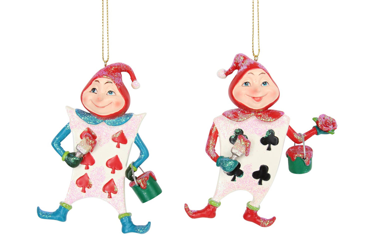 Gisela Graham - Resin Alice in Wonderland Playing Card Man Christmas Tree Bauble Single