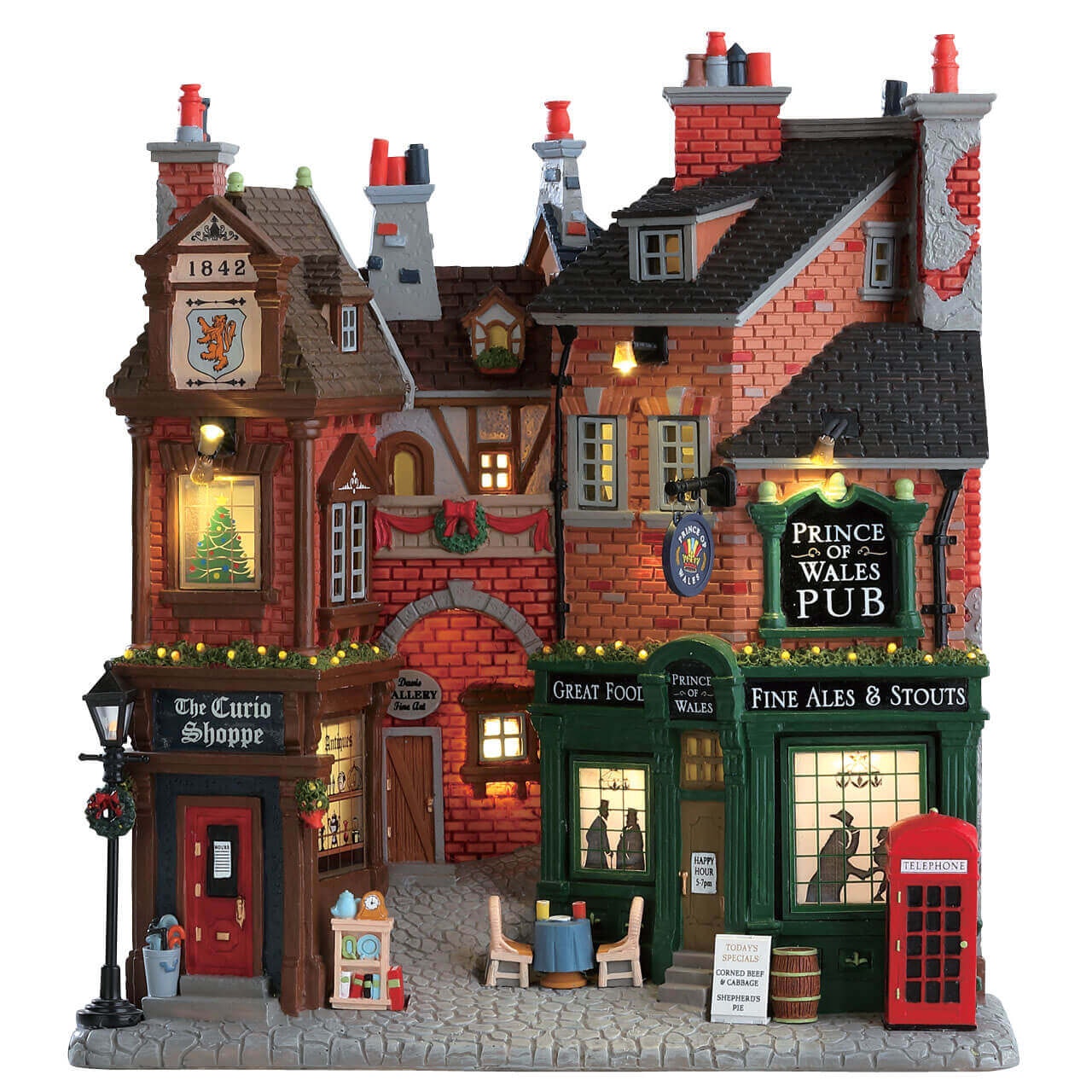 Lemax English Lane- Christmas Village Scene with LED Lights
