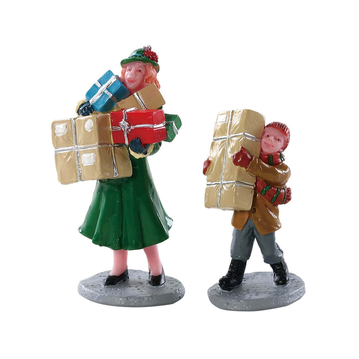 Lemax Christmas Rush- Mother & Boy Christmas Shopping Figurines Set of 2
