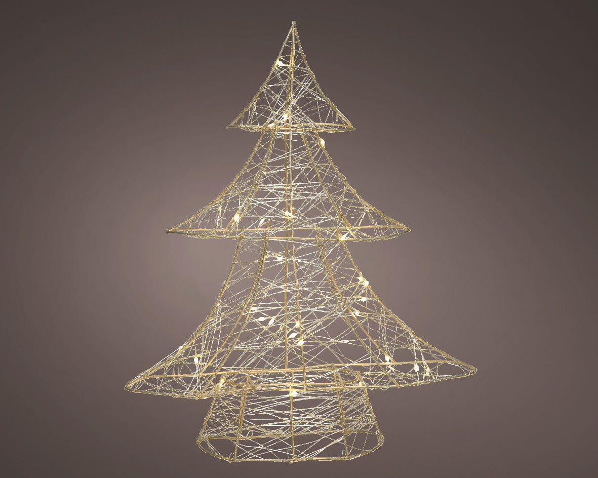 Micro Warm White LED Metal Gold Tree