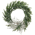 Frosted Wreath Decorated with White Berries