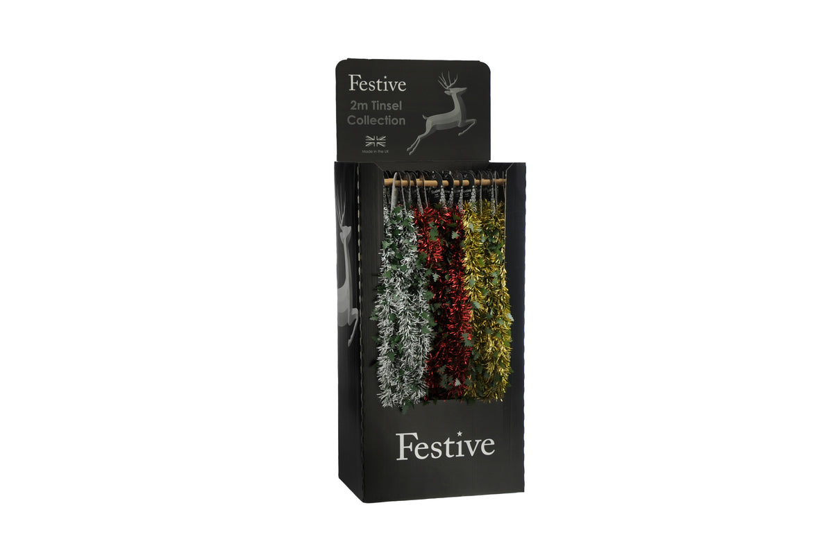 Tree Die Cut Tinsel with Holly Leaves