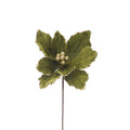 Dark Green with Gold Glitter Magnolia Floral Stem - 40cm