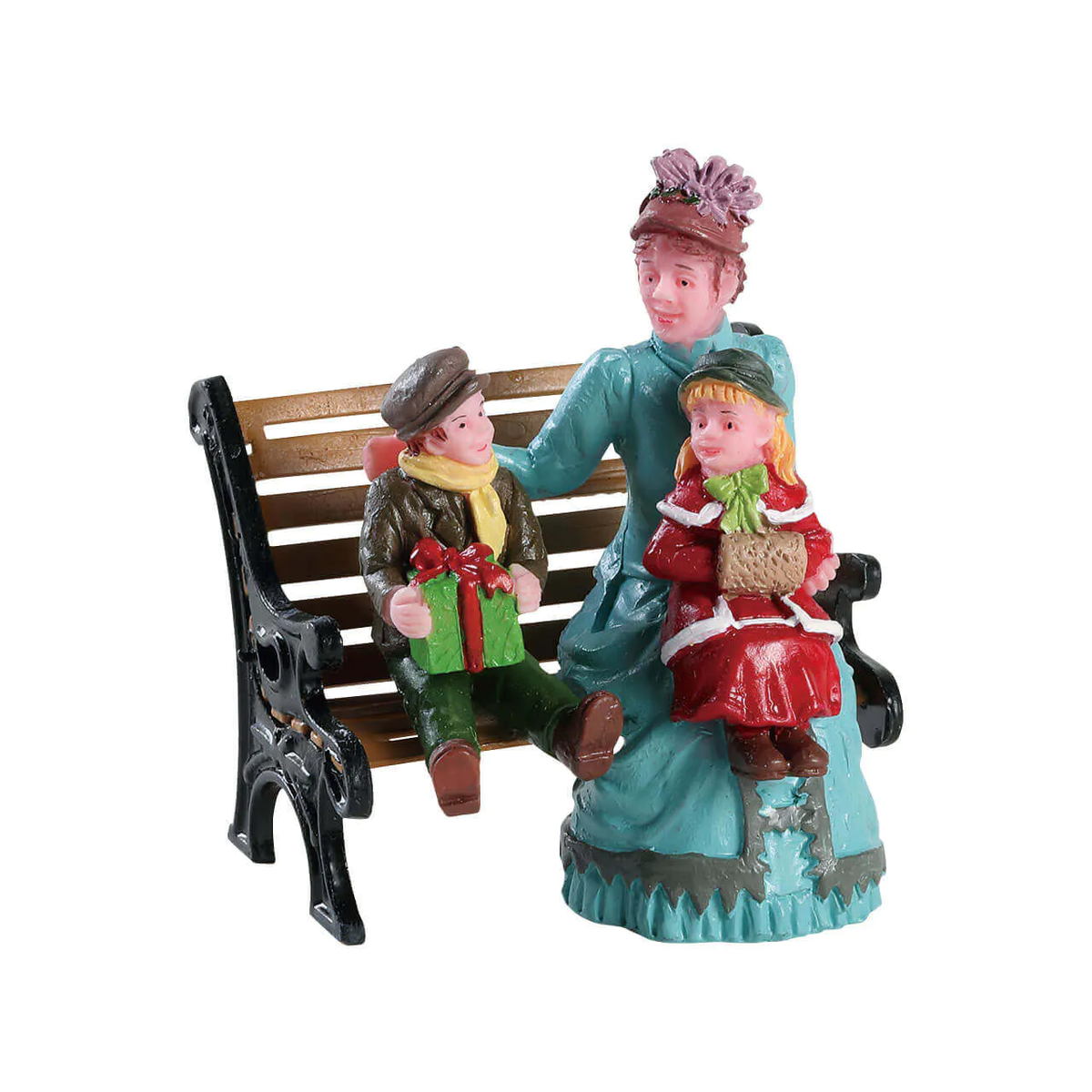 Lemax Sitting Together - Family on a Park Bench