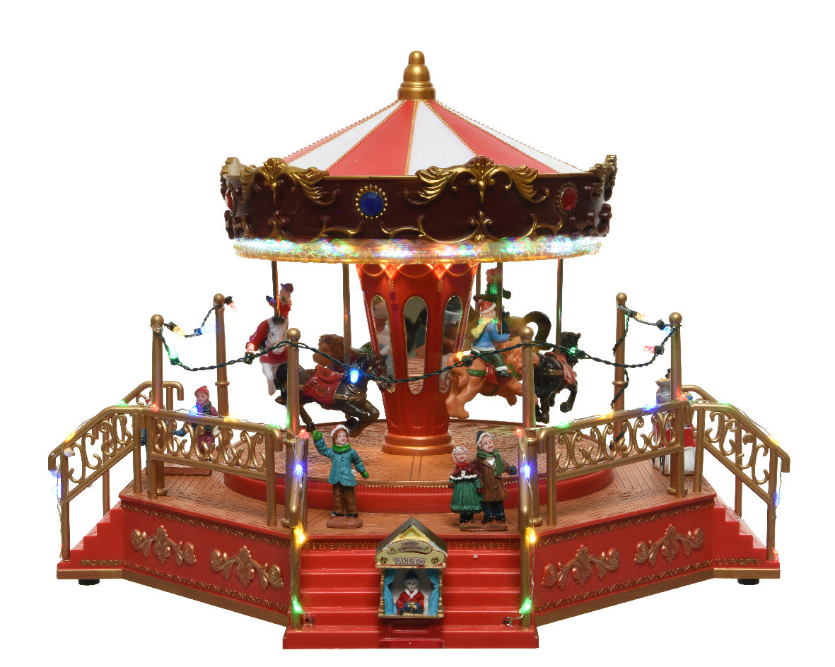 Animated LED Red Carousel with Music