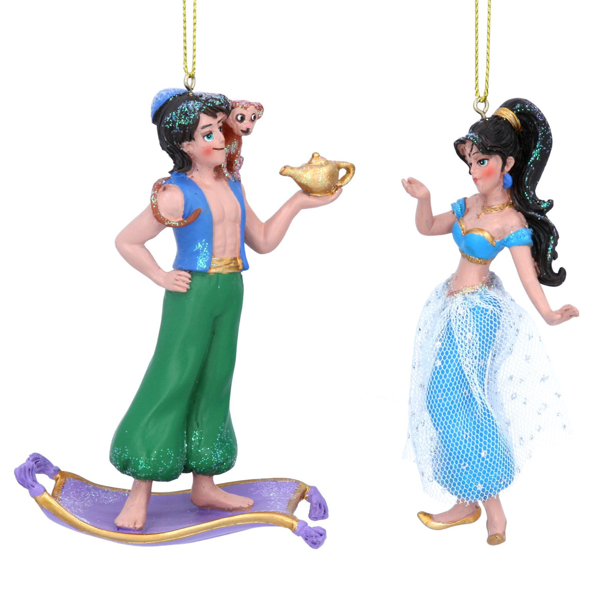 Gisela Graham - Aladdin or Jasmine Resin Hanging Christmas Tree Bauble - 10cm