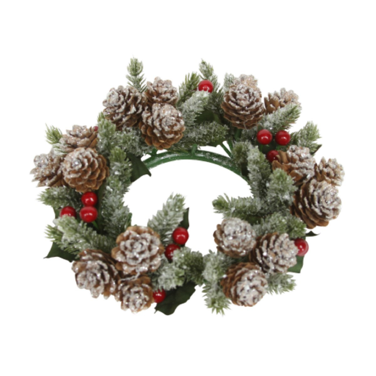 Gisela Graham - Frosted Fir/Red Berry Candle Ring