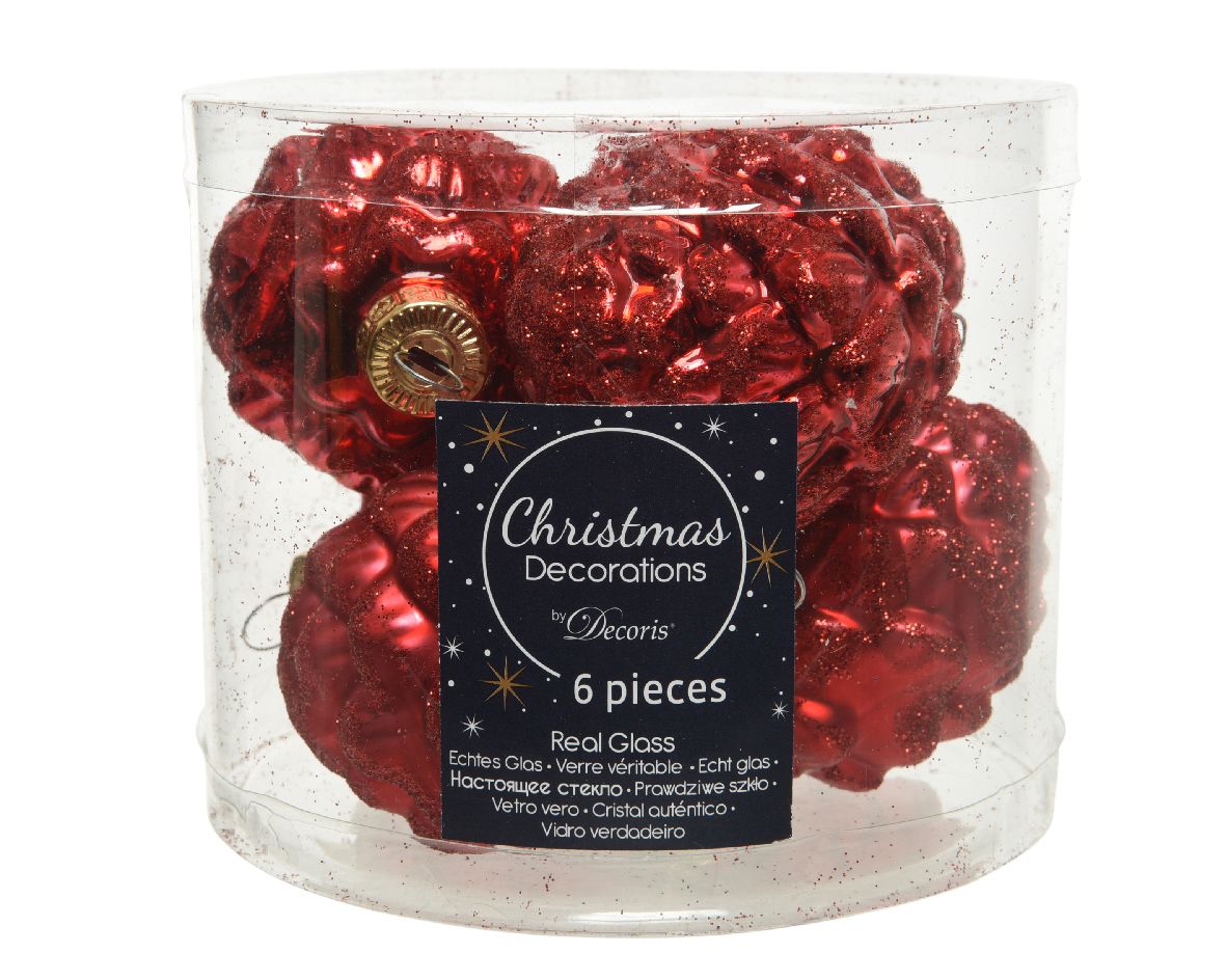 Glitter Pinecones Shiny & Matt- Tube of 6