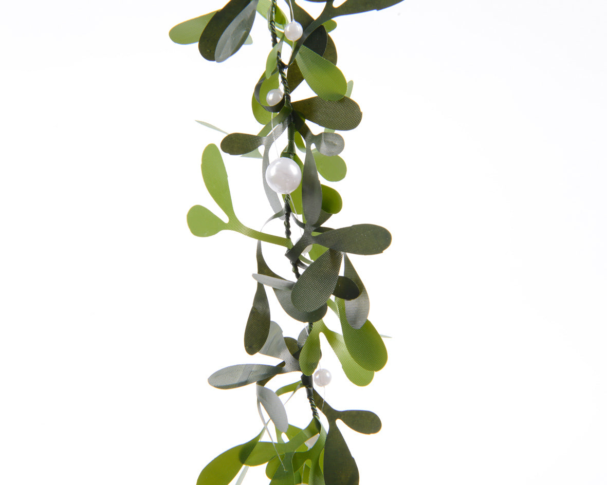Mistletoe Garland with White Beads - 1.5m