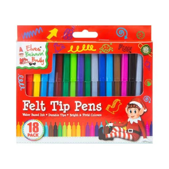 Elves Behavin’ Badly - 18 Pack Felt Tip Pens