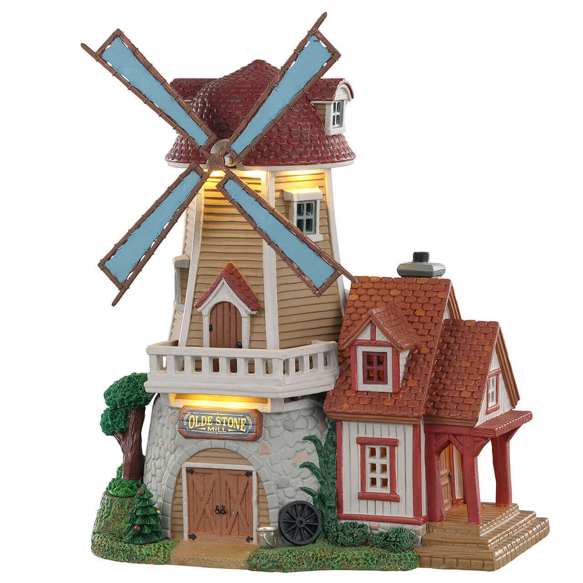 Lemax Olde Stone Mill- Christmas Village Windmill with Music, Lights & Motion