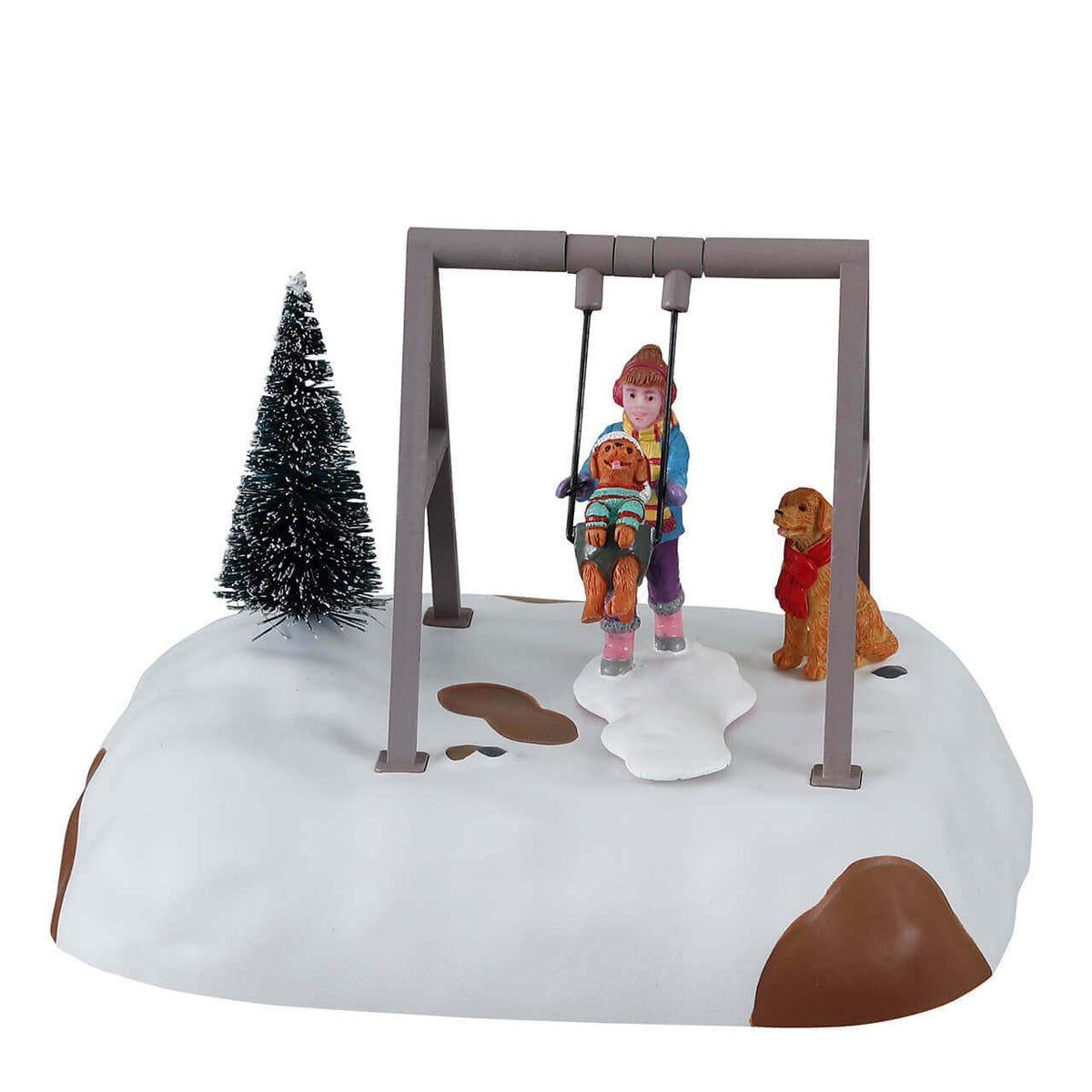 Lemax Puppy Gets A Swing Ride- with Motion