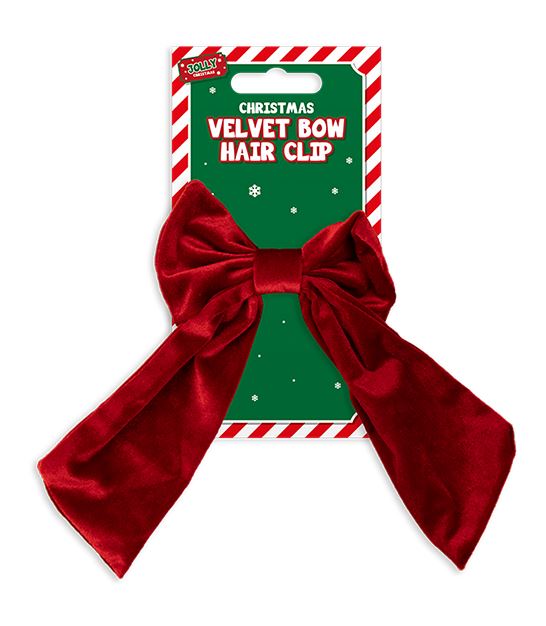 Red Velvet Christmas Bow Hair Clip